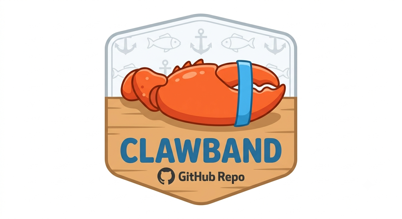 clawband logo — a lobster with a rubber band around its claw